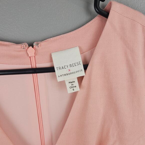 Tracy Reeses X Anthropologie Womens Midi Dress Pleated Watercolor Preppy Size 6 - Picture 3 of 7